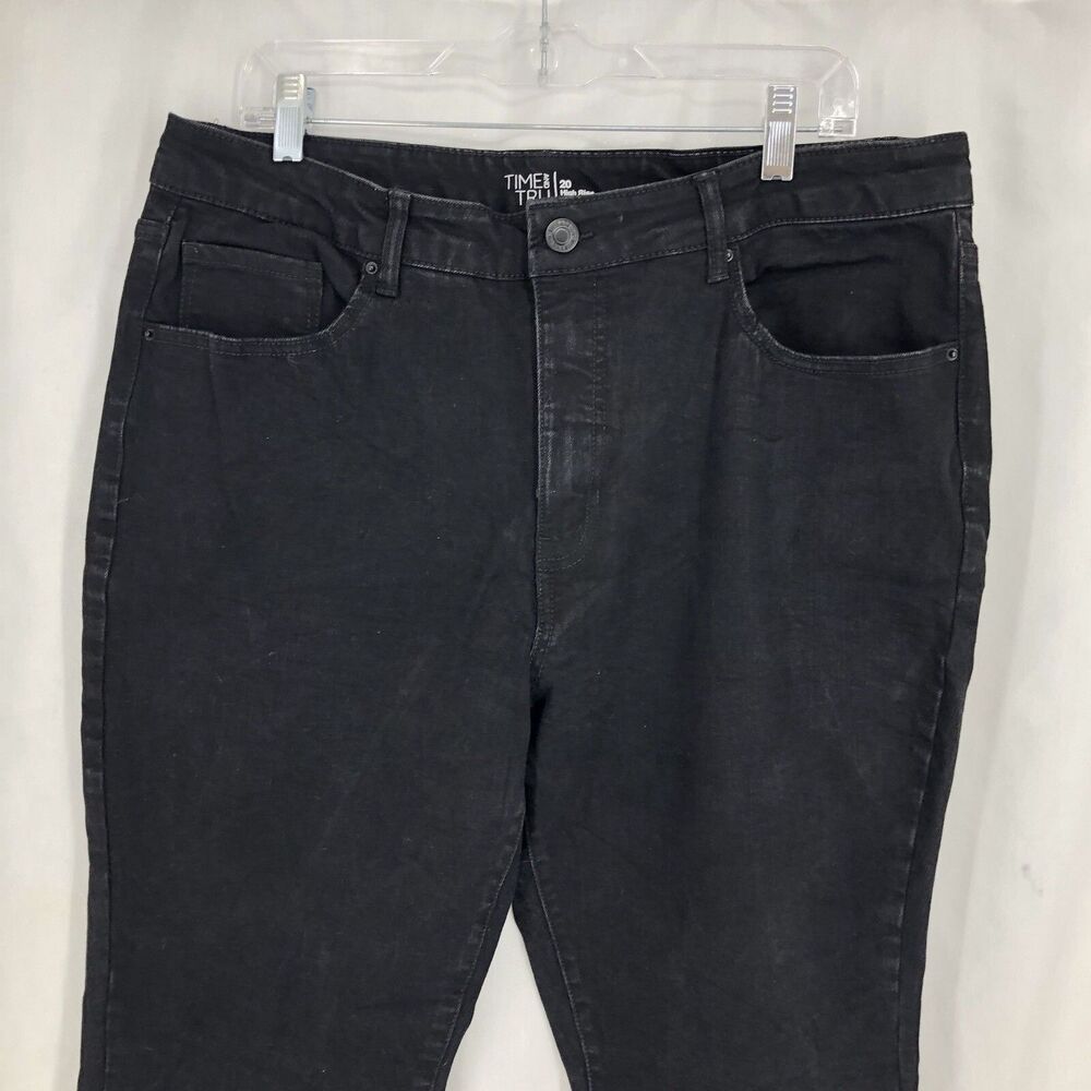 Time and Tru High Rise Skinny Jeans Black Dark Wash Denim 20 (36x28.5)